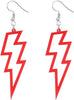 80s Neon Earrings Lightning Bolt Punk Retro Earrings for 80's 90's Outfit Glow Party 80s Accessories Jewelry - red