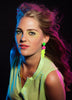80s Neon Earrings Lightning Bolt Punk Retro Earrings for 80's 90's Outfit Glow Party 80s Accessories Jewelry - view 2