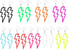 80s Neon Earrings Lightning Bolt Punk Retro Earrings for 80's 90's Outfit Glow Party 80s Accessories Jewelry - 9 Pairs