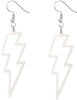80s Neon Earrings Lightning Bolt Punk Retro Earrings for 80's 90's Outfit Glow Party 80s Accessories Jewelry - white