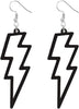 80s Neon Earrings Lightning Bolt Punk Retro Earrings for 80's 90's Outfit Glow Party 80s Accessories Jewelry - black