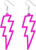 80s Neon Earrings Lightning Bolt Punk Retro Earrings for 80's 90's Outfit Glow Party 80s Accessories Jewelry - purple
