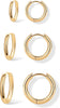 3 Pairs Gold Hoop Earrings Set for Women Trendy Chunky Small Huggie Jewelry