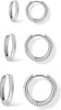 3 Pairs Gold Hoop Earrings Set for Women Trendy Chunky Small Huggie Jewelry