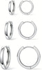 3 Pairs Gold Hoop Earrings Set for Women Trendy Chunky Small Huggie Jewelry