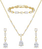 Bridal Wedding Jewelry Set for Brides, Teardrop Bridesmaids Jewelry Set - S01 Gold