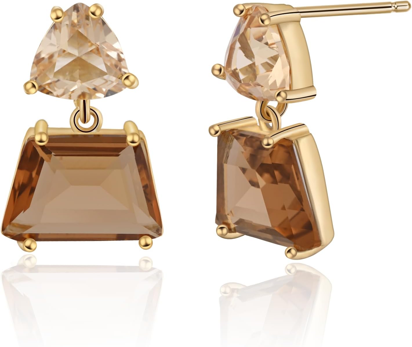 Brown Crystal Dangle Earrings for Women - main view