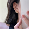 Claw Earrings for Women Dainty Gold Silver Zircon Cuff Earrings Four Claw Half Hoop Stud Earring Minimalist Huggie Ear Wrap Piercing For Birthday Day - view 4