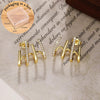 Claw Earrings for Women Dainty Gold Silver Zircon Cuff Earrings Four Claw Half Hoop Stud Earring Minimalist Huggie Ear Wrap Piercing For Birthday Day - view 6