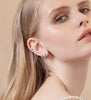 Surgical Steel Flat Back Earrings Set for Multiple Piercing Sensitive Ears, Sterling Silver Small Cartilage Huggie Hoop Earrings Titanium Tiny CZ - view 3