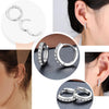 Surgical Steel Flat Back Earrings Set for Multiple Piercing Sensitive Ears, Sterling Silver Small Cartilage Huggie Hoop Earrings Titanium Tiny CZ - view 4