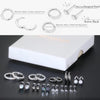 Surgical Steel Flat Back Earrings Set for Multiple Piercing Sensitive Ears, Sterling Silver Small Cartilage Huggie Hoop Earrings Titanium Tiny CZ - view 5