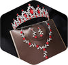 Tiaras and Crowns for Women, Tiaras Earrings Necklace, Crystal Bridal Jewelry Set, Costume Party Prom Pageant Jewelry for Women( Tr45) - Silver Red