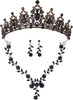 Tiaras and Crowns for Women, Tiaras Earrings Necklace, Crystal Bridal Jewelry Set, Costume Party Prom Pageant Jewelry for Women( Tr45) - Black