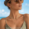 Layered Gold Necklaces for Women, Stackable Dainty 14K Gold Silver Plated Trendy Simple Heart Diamond Cross Bow Circle Pendant Paperclip Choker Dot - view 4