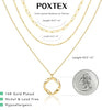 Layered Gold Necklaces for Women, Stackable Dainty 14K Gold Silver Plated Trendy Simple Heart Diamond Cross Bow Circle Pendant Paperclip Choker Dot - view 6