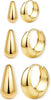 3 Pairs 14K Gold Hoop Earrings Set for Women Small Chunky Huggie - main view
