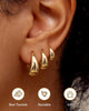 3 Pairs 14K Gold Hoop Earrings Set for Women Small Chunky Huggie - view 2