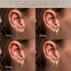 3 Pairs 14K Gold Hoop Earrings Set for Women Small Chunky Huggie - view 4