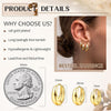 3 Pairs 14K Gold Hoop Earrings Set for Women Small Chunky Huggie - view 5