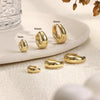 3 Pairs 14K Gold Hoop Earrings Set for Women Small Chunky Huggie - view 7