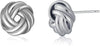 Chunky Knot Gold Earrings Women Statement Drop Dangle Earrings - Knot Silver E