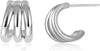Chunky Knot Gold Earrings Women Statement Drop Dangle Earrings - Knot Silver D