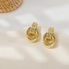 Chunky Knot Gold Earrings Women Statement Drop Dangle Earrings - view 5