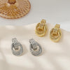 Chunky Knot Gold Earrings Women Statement Drop Dangle Earrings - view 6
