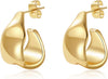 Chunky Knot Gold Earrings Women Statement Drop Dangle Earrings - Stud Gold A