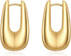 Chunky Knot Gold Earrings Women Statement Drop Dangle Earrings - Square Hoop Gold