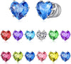 12 Pairs Birthstone Magnetic Earrings Set Cubic Zirconia Clip on Non Piercing Fake Stud Earrings Birthday Gifts Unisex - main view