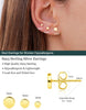 Gold Stud Earrings for Women 925 Sterling Silver Earring - view 4