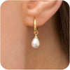 Pearl Earrings for Women, 14K Gold Plated Dangle Drop Earrings - main view