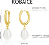 Pearl Earrings for Women, 14K Gold Plated Dangle Drop Earrings - view 5