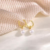 Pearl Earrings for Women, 14K Gold Plated Dangle Drop Earrings - view 6