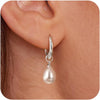 Pearl Earrings for Women, 14K Gold Plated Dangle Drop Earrings - silver drop pearl earrings