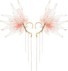 Mermaid Elf Ear Cuffs - Fairy Ear Cuffs with Tassel No Piercing Earrings Cosplay Accessories for Adult Women - Pink Mermaid Elf Ear Cuffs