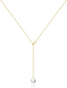 Gold Pearl Necklace for Women, Dainty 14K Gold/Silve Plated Layered Pearl Choker Pearl Earrings Pearl Bracelets Wedding Trendy Gold Jewelry Set for - Gold Pearl Y Necklace-1PCS