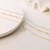 Gold Pearl Necklace for Women, Dainty 14K Gold/Silve Plated Layered Pearl Choker Pearl Earrings Pearl Bracelets Wedding Trendy Gold Jewelry Set for - view 7