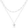Gold Pearl Necklace for Women, Dainty 14K Gold/Silve Plated Layered Pearl Choker Pearl Earrings Pearl Bracelets Wedding Trendy Gold Jewelry Set for - Silver Pearl Necklace-2PCS