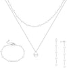Gold Pearl Necklace for Women, Dainty 14K Gold/Silve Plated Layered Pearl Choker Pearl Earrings Pearl Bracelets Wedding Trendy Gold Jewelry Set for - Silver Pearl Necklace&Drop Earring&Bracelet-4PCS