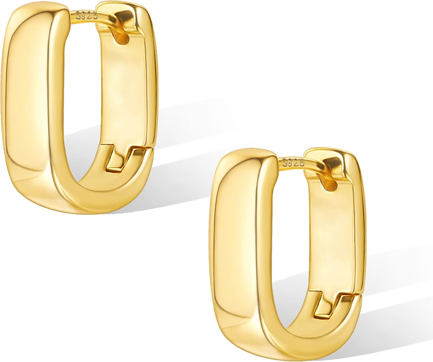 Small Chunky Silver Hoop Earrings for Women Small Gold Hoop Earrings - main view