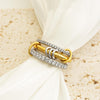 Gold Stackable Rings for Women, 18k Gold Plated Cubic Zirconia Rings, Silver Gold Multi Ring Mixed Metals Stack Rings Set - view 4
