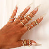 Gold Knuckle Rings Set For Women Stackable Joint Finger Midi Rings Dainty Cubic Crystal Zirconia Simple Hollow Twist Cute Rings Pack Jewelry Gift - view 4