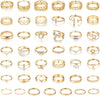 Gold Knuckle Rings Set For Women Stackable Joint Finger Midi Rings Dainty Cubic Crystal Zirconia Simple Hollow Twist Cute Rings Pack Jewelry Gift - 43pcs Gold