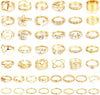 Gold Knuckle Rings Set For Women Stackable Joint Finger Midi Rings Dainty Cubic Crystal Zirconia Simple Hollow Twist Cute Rings Pack Jewelry Gift - 46pcs Gold