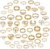 Gold Knuckle Rings Set For Women Stackable Joint Finger Midi Rings Dainty Cubic Crystal Zirconia Simple Hollow Twist Cute Rings Pack Jewelry Gift - 52pcs Gold