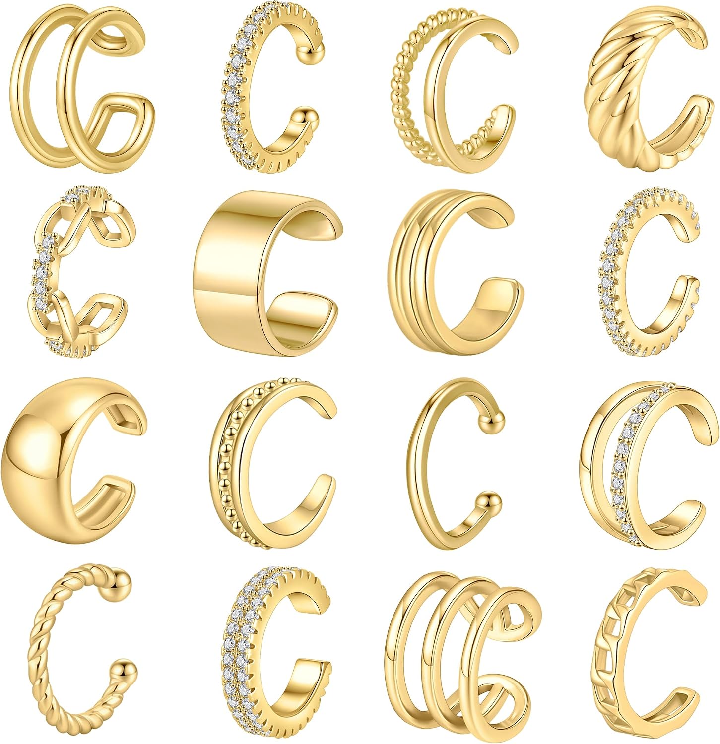 16PCS Ear Cuff Earrings for Women Non Piercing - main view