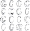 16PCS Ear Cuff Earrings for Women Non Piercing - A:Silver
